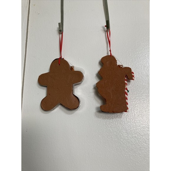 Gingerbread Cookie and Elf Candy Cane Ornaments Christmas Decor NEW Set of 2 - Picture 6 of 7